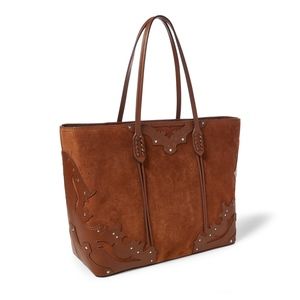 Polo Ralph Lauren Suede & Leather Tote Bag…